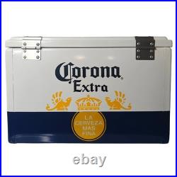 20L Corona Extra Beer Ice Cooler Box, Portable Metal Ice Chest for Camping Beach