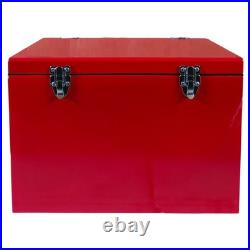 20L Red Metal Ice Chest Insulated Leak-Proof Beach Cooler Outdoor Picnic for DIY