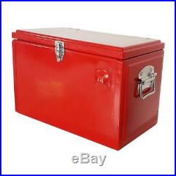 21 Qt. Picnic Cooler Red Metal Retro Classic Vintage Old Classic Chest Chiller