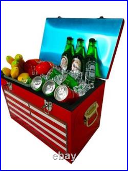 21Qt Heavy Duty Metal Cooler Box Hard Sided Ice Chest Men Gift Outdoor Camping