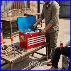 21Qt Metal Cooler Heavy Duty Toolbox Style Retro Steel Ice Chest for Workshop