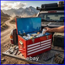21Qt Metal Cooler Rugged Toolbox Style Steel Ice Chest for Overland Off-Road