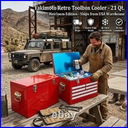 21Qt Metal Cooler Rugged Toolbox Style Steel Ice Chest for Overland Off-Road