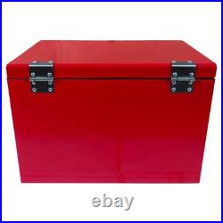 21Qt Red Metal Cooler Mountain Forest Camping Hiking Gear Retro Steel Ice Chest