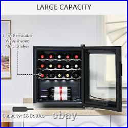 24 Wine Beverage Cooler Refrigerator with 18 Bottle Capacity & LCD Screen, Black