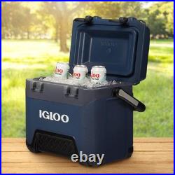 25 QT Rugged Blue Ice Chest Heavy Duty Cooler with 4 Days Ice Retention