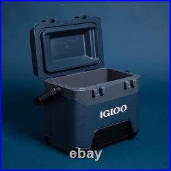 25 QT Rugged Blue Ice Chest Heavy Duty Cooler with 4 Days Ice Retention