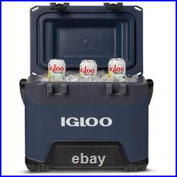 25 QT Rugged Blue Ice Chest Heavy Duty Cooler with 4 Days Ice Retention