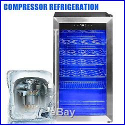 28 Bottles Compressor Wine Cellar Cooler Chiller Refrigerator Freestanding Metal