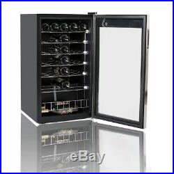 28 Bottles Compressor Wine Cellar Fridge Cooler Chiller Glass Door Metal Shelf