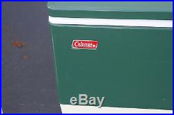 28 VINTAGE METAL GREEN COLEMAN SNOW-LITE COLOSSAL COOLER With BOX TRAY & MORE
