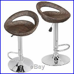 3 in1 Outdoor Rattan Wicker Bar Table Included Cooler + 2 Hydraulic Pub Barstool