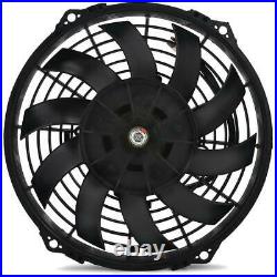 34 Row Transmission Oil Cooler Fan 38mm In-hose 180'f Thermostat Temp Switch Kit