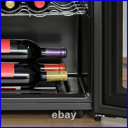 34 Wine Beverage Cooler Refrigerator with 33 Bottle Capacity & LCD Screen Black
