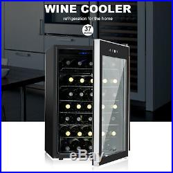 35 Bottles Cooler Wine Fridge Refrigerator Chilling Cellar Bar-Metal Rack Black