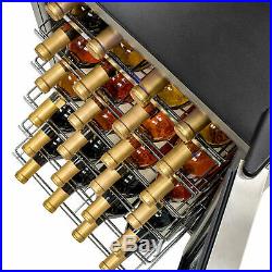35 Bottles Wine Cooler Compressor Fridge Chiller Cellar withMetal Shelf Glass Door