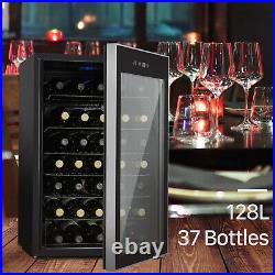 35 Bottles Wine Fridge Cooler Refrigerator Chilling Cellar Bar with Metal Rack