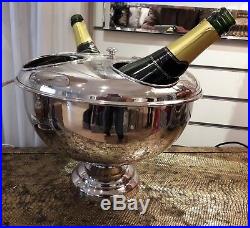 4 Bottle Stainless Steel Champagne/Wine Bucket Cooler with Lid D35 x H26