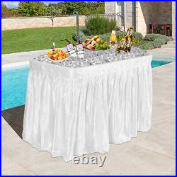 4 FT Plastic Party Ice Folding Table Cooler Sink Camping Table With Matching Skirt