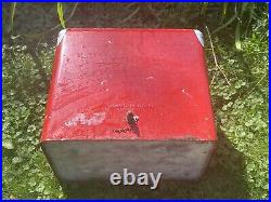 50's Progress Refrigeration Co. Portable Metal Ice Chest Cooler Box Coca-Cola Red