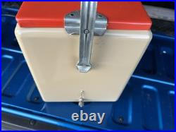 50's Schlitz Cooler Beer Metal Cronstroms Picnic Ice Chest, Tray and Beach Towel