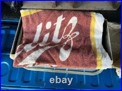 50's Schlitz Cooler Beer Metal Cronstroms Picnic Ice Chest, Tray and Beach Towel