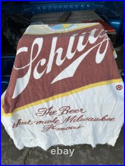 50's Schlitz Cooler Beer Metal Cronstroms Picnic Ice Chest, Tray and Beach Towel