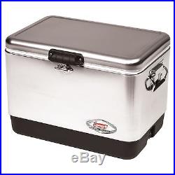 54 Quart Stainless Steel Camping Cooler Coleman Ice Chest Box Fishing Rust Proof