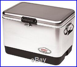 54-Quart Steel-Belted Cooler, Stainless Steel, 85 can capacity