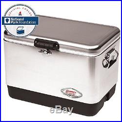 54-Quart Steel-Belted Cooler, Stainless Steel, 85 can capacity