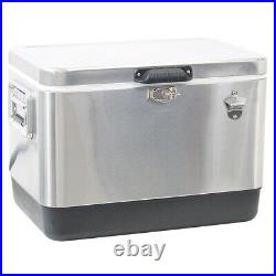 54 qt. Stainless Steel Cooler Holds up to 85 cans Rubber grips 22.75 X 15.5 X 16 54 qt. Stainless Steel Cooler Holds up to 85 cans Rubber grips 22.75 X 15.5 X 16
