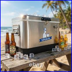 54QT Stainless Steel Cooler Yakimoto Large Beach Picnic Ice Box Outdoor Beverage