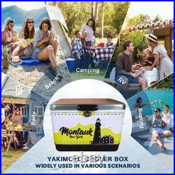 54Qt Portable Cooler Stainless Steel Ice Chest for Camping, Backyard & Outdoor