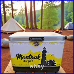 54Qt Portable High-Capacity Camping Essential Cooler, Stainless Steel Ice Chest