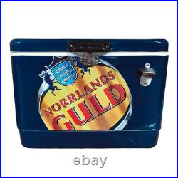 54Qt Portable Metal Ice Chest, Dark Blue, Beverage and Beer Cooler for Outdoor