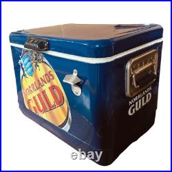 54Qt Portable Metal Ice Chest, Dark Blue, Beverage and Beer Cooler for Outdoor