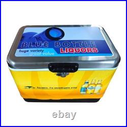 54Qt Stainless Steel Beach Cooler, Sand-Proof Outdoor Ice Box for Seaside Picnic