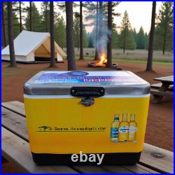 54Qt Stainless Steel Beach Cooler, Sand-Proof Outdoor Ice Box for Seaside Picnic