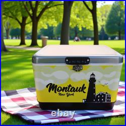 54Qt Stainless Steel Cooler, Insulated Portable Ice Chest for Camping, Tailgating