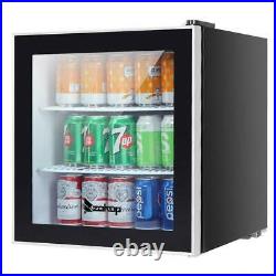 60 Can 1.6Cu Ft Beverage Cooler Mini Fridge Stainless Steel Glass Door Beer Bar