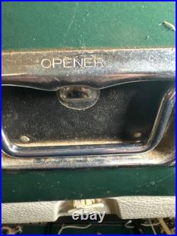 60s/70s Coleman Steel-Belted Cooler Green Metal Ice Chest with White Base