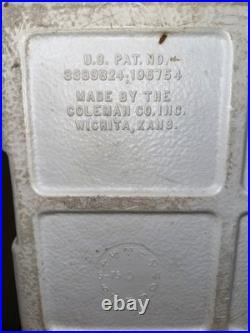 60s/70s Coleman Steel-Belted Cooler Green Metal Ice Chest with White Base