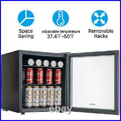 62 Can 1.6 Cu. Ft. Beverage Cooler & Refrigerator Mini Beer Fridge GlassDoor