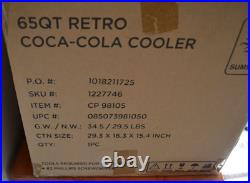 65qt Retro Metal Coca Cola Embossed Ice Cold Cooler NIB