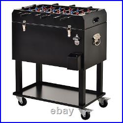 68QT Patio Cooler Ice Chest with Foosball Table Top, Portable Poolside Party