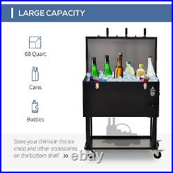 68QT Patio Cooler Ice Chest with Foosball Table Top, Portable Poolside Party