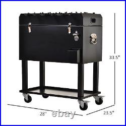 68QT Patio Cooler Ice Chest with Foosball Table Top, Portable Poolside Party