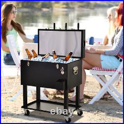 68QT Rolling Ice Chest Portable Patio Party Drink Cooler Cart Foosball Top
