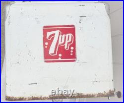 7Up Vintage Metal Cooler 1950s Progress Refrigerator Co Ice Chest Steel w Tray