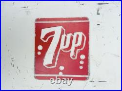 7Up Vintage Metal Cooler 1950s Progress Refrigerator Co Ice Chest Steel w Tray